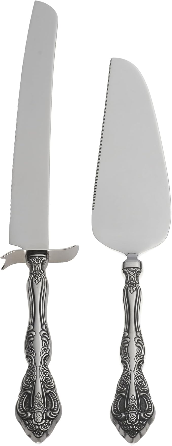 Oneida Michelangelo Silverware Cake Knife & Server Dessert Set, 2-Piece | 18/10 stainless steel flatware, mirror finish | serrated cake knife | dishwasher safe, wedding cake cutting set