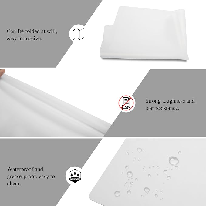 2Pcs 15.7"x 11.8"x 0.03" Frosted Silicone Table Mats, Silicone Placemats for Baking, Jewelry, Painting
