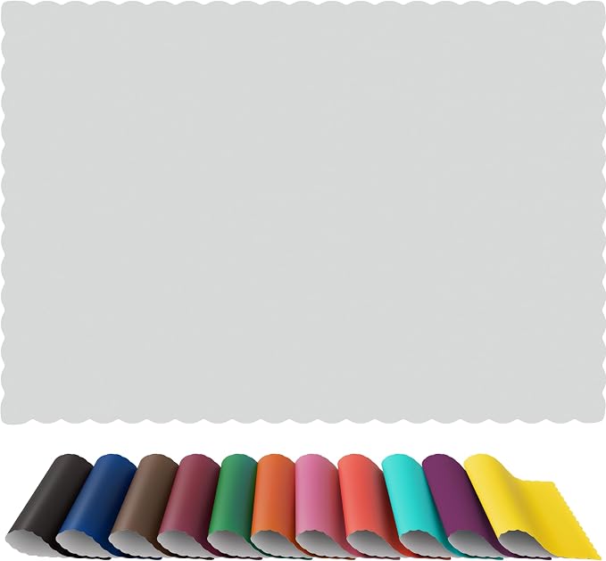 Paper Placemats - Disposable - Scalloped Edge (1000, White)