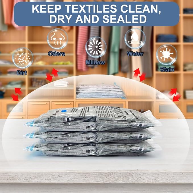 BoxLegend 10 Jumbo Vacuum Storage Bags with 1500mAh USB Electric Pump 31.5’’x39.37'' Thickened Vacuum Seal Bags for Large Down Jackets Comforters Bedding & Pillows Clothing Space-Saving Home Storage