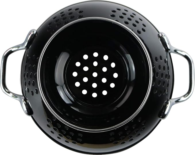 Calypso Basics by Reston Lloyd Powder Coated Enameled Colander, 5 Quart, Black