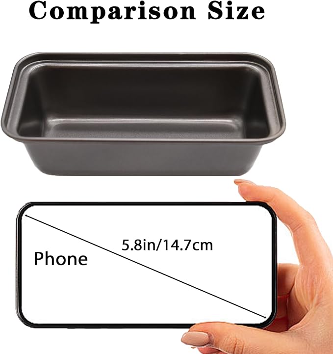 Zddaoole 6 PCS Mini Nonstick Carbon Steel Baking Bread Pan,Mini Loaf Pans,Small Banana Bread Tins,6.2" x 3.2"