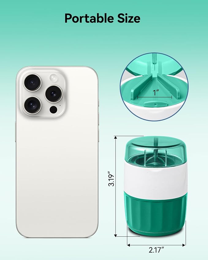 Pill Crusher Fine Powder, Pill Grinder & Cutter, Storage Box, Cyan | Stainless Steel Pestle, Pill, Vitamins, Tablets, Crusher for Elderly, Pets, Easy to Use, Crushes Medications into Fine Powder