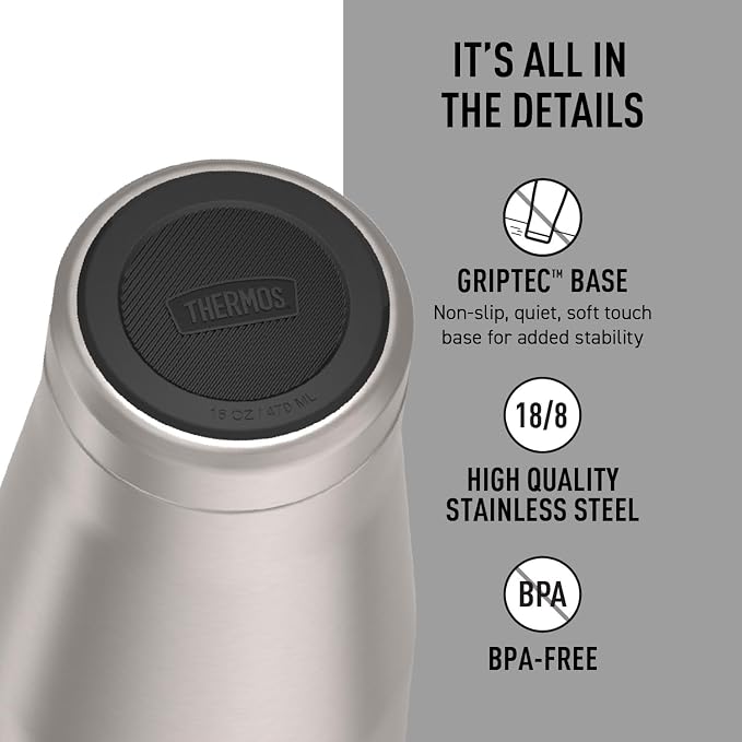 THERMOS ICON SERIES, Stainless Steel Tumbler, Matte Stainless_Steel, 16 oz (Pack of 4)