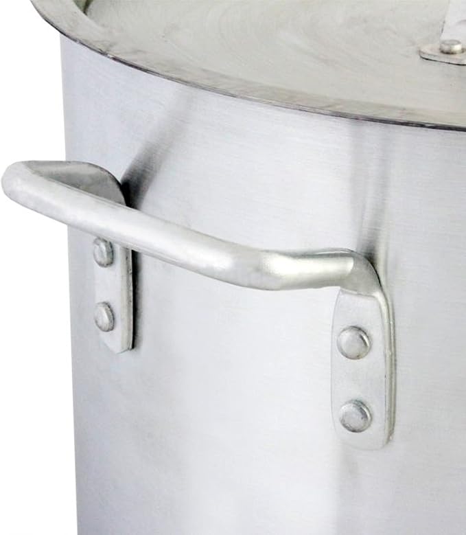 TrueCraftware- 50 qt. Aluminum Stock Pot with Riveted Handles 4mm Thickness- Multipurpose Pot Cookware Large Stockpot Stew For Cooking Simmering Soup Seafood Stock Home Kitchen Restaurant
