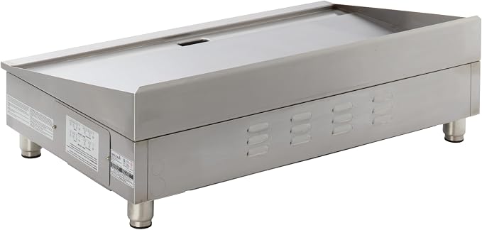 Winco 36" Commercial-Grade Electric Griddle | 3 heat zones, 3" backsplash, Removable grease drawer, Great for Breakfast Foods, Burgers, Sandwiches and Restaurant Kitchens