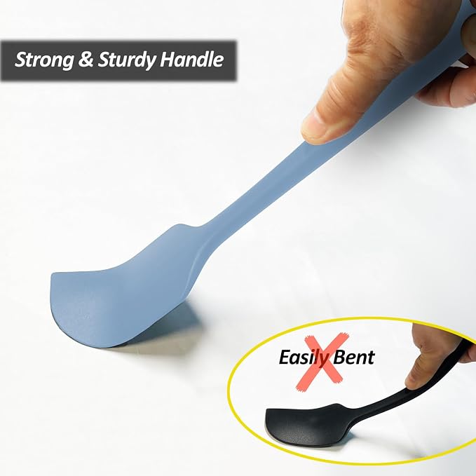 3 Pack Large Silicone Spatula for Kitchen,600°F Heat resistant Rubber Spatulas for Baking,Cooking, Scraping,and Mixing,Non Stick Kitchen Utensils, BPA Free, 11.2 IN, Starry Blue