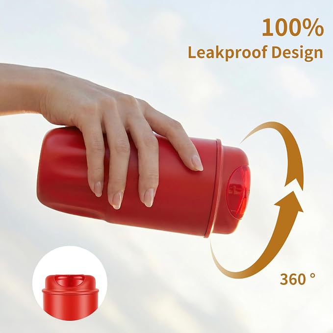 Stainless steel insulated Tumbler small and Portable leak-proof coffee mug 13oz sports water Bottle suitable for car cup holder BPA-free insulated water bottle for sports，school，travel，Red