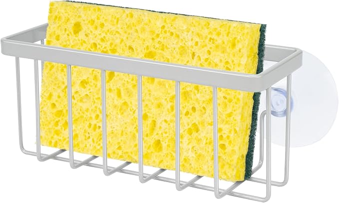 SHFKS Sponge Holder for Kitchen Sink,Sink Sponge Holder,Sink Caddy, Soap Holder,Bathroom,Scrubbers (Mat Silver)