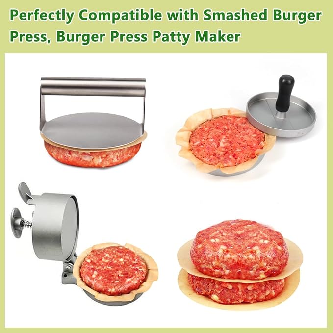 BYKITCHEN 6 Inch Parchment Paper Rounds, Set of 200, Hamburger Patty Paper/Burger Press Paper, Non Stick Small Pre-cut Round Parchment Paper for Cake Pan, Springform Pan, Burger Patty Maker and More