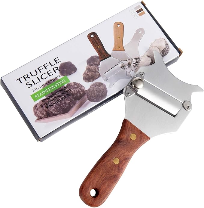IMEEA Truffle Slicer Shaver Stainless Steel Chocolate Cheese Shaver Grater Curler with Adjustable Smooth Blade and Wood Handle