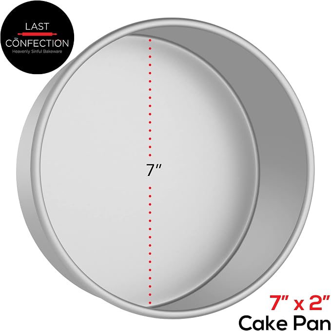 7" x 2" Round Cake Pan, Anodized Aluminum Cake Pan Baking Tin Mold, Professional Bakeware