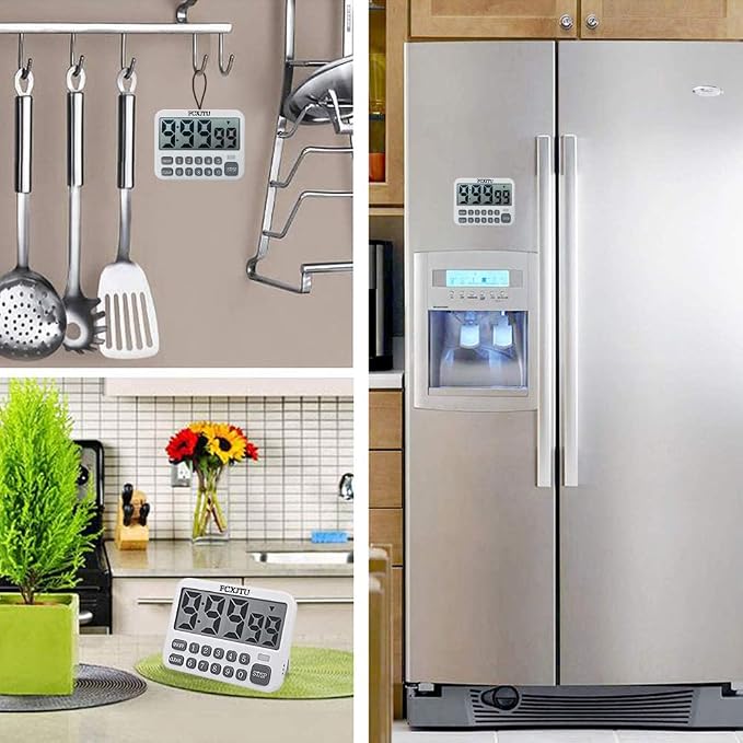 Digital Kitchen Timer, Digits Directly Input Countdown Timer for Cooking | Count Up, Large Display, On/Off, Magnetic Back, Loud Alarm, Stand, Easy Operation, 3A Battery Included for Baking Study