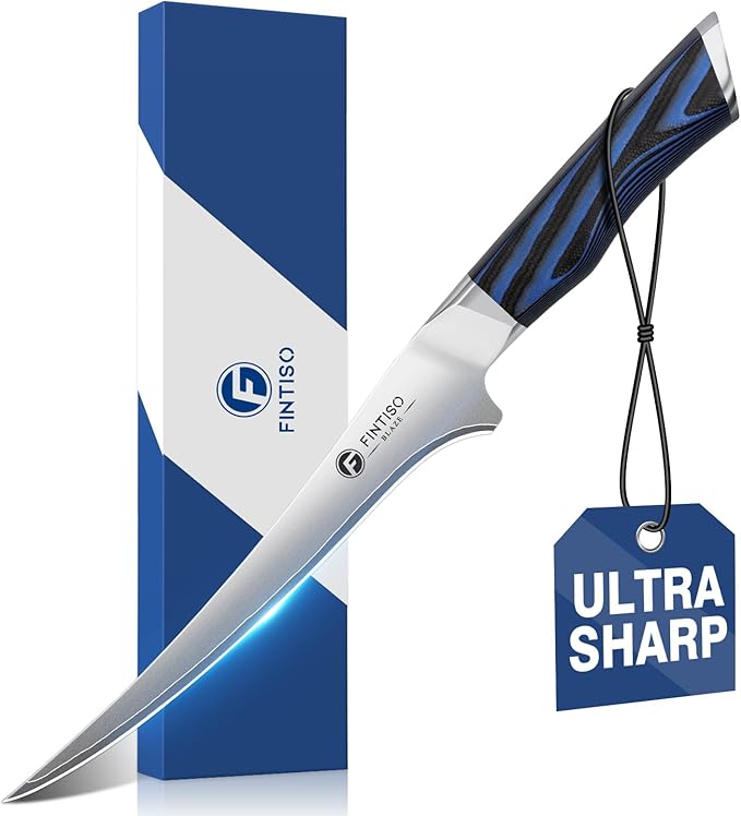 Fillet Knife 7 Inch,2026 New Upgrade High Carbon Stainless Steel Fillet Knife,Handles Made From G10 Material Are More Ergonomic Professional Japanese Fish Knives for Meat Poultry Cutting