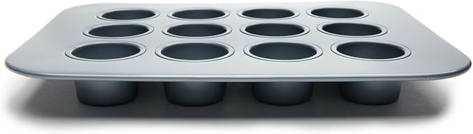 Fox Run Mini Cheesecake Pan with Removable Bottoms, Non-Stick, 10.5 x 14 x 1.5 inches | Removable Bottoms & Nonstick For Easy Release | Makes 12 Mini Cheesecakes | Carbon Steel Small Cheesecake Baking Pan