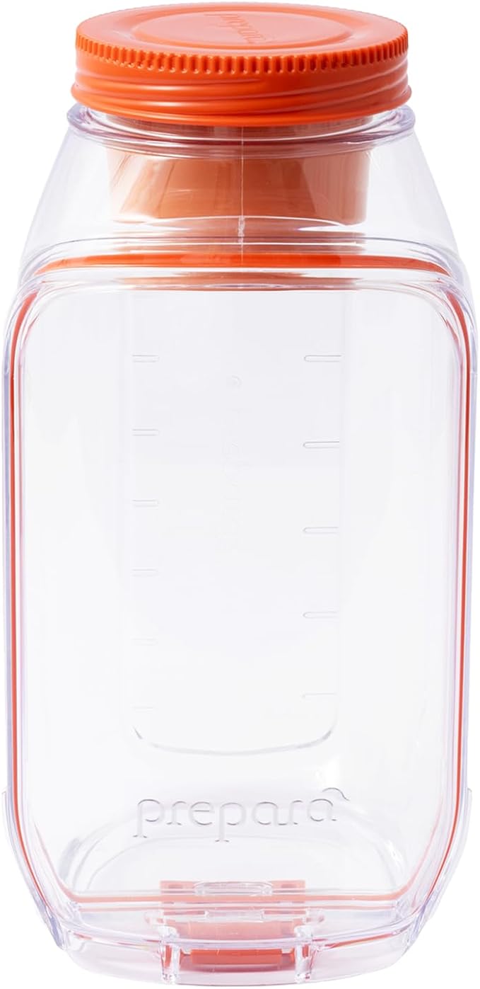 Prepara Classic Harvest Pod 6 Cups, Orange | Leakproof Meal Salad Jar On The Go