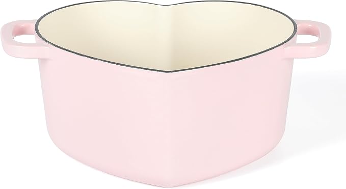 Martha Stewart Heart Shaped 4-Quart Enamel Cast Iron Dutch Oven - Pink