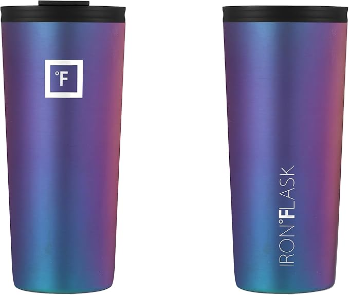IRON °FLASK 24 oz Classic Insulated Tumbler | Vacuum Insulated Stainless Steel Tumbler with Solid Lid - Double Walled Travel Cup, Sweat Free, BPA Free (Aurora)