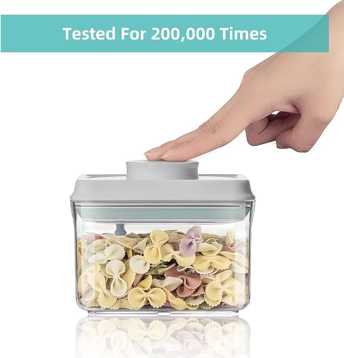 Food Airtight Containers (1500ml) 1.5 Qt Pop Up Food Formula Container With Lids, Bpa-Free One Button Open Stackable Container for Coffee Tea Brown Sugar Cereals - 8 Labels - Clear