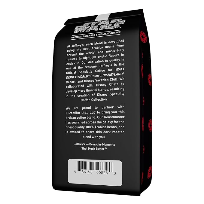 Joffrey's Coffee - STAR WARS™ Dark Side Blend, STAR WARS Licensed Coffee Collection, Artisan Dark Roast, Strong & Smooth Taste, Brew or French Press (Whole Bean, 11oz)