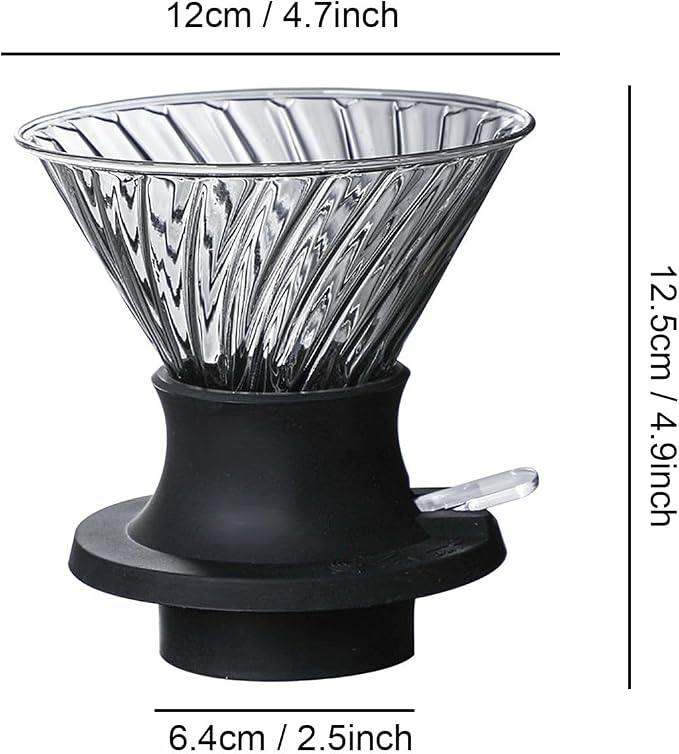 BeeCa Clever Coffee Dripper, All-in-One Coffee Maker Glass Immersion Brewer | One-Switch Control, French Press & Pour Over in One, Beginner-Friendly, 50pcs Paper Filters, Heat Resistant Glass