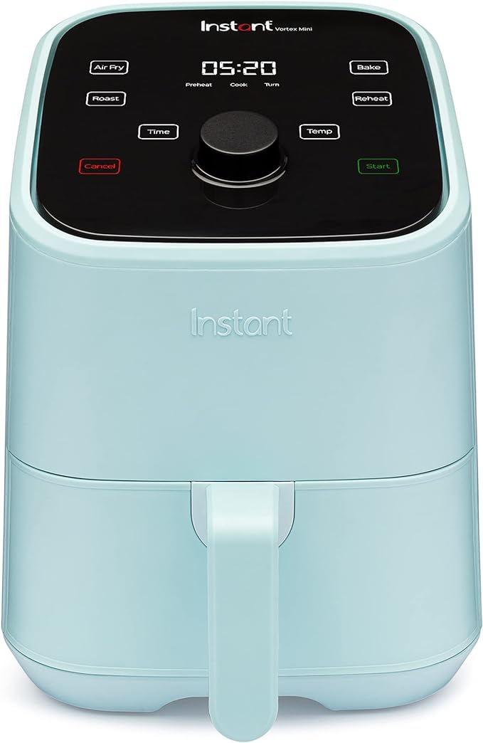 Instant Pot Vortex 2QT Mini Air Fryer,Small Air fryer that Crisps,Reheats, Bakes,Roasts for Quick Easy Meals,Includes over 100 In-App Recipes, is Dishwasher-Safe, from the Makers of Instant Pot, Aqua