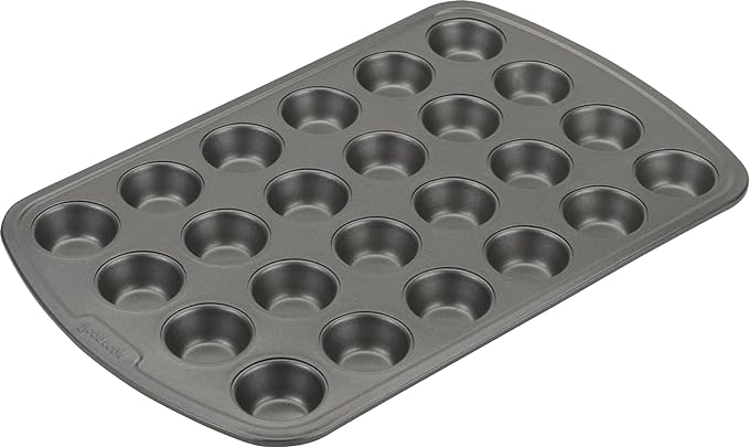 GoodCook Mini Nonstick Steel 24‑Cup Muffin and Cupcake Pan with 1‑7/8-Inch Bite‑Size Cups, Gray