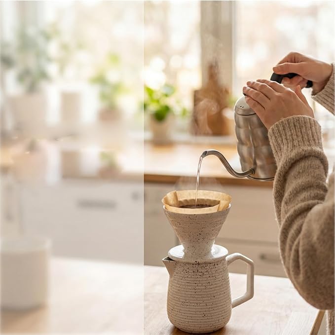 pour over coffee maker (White black dot)