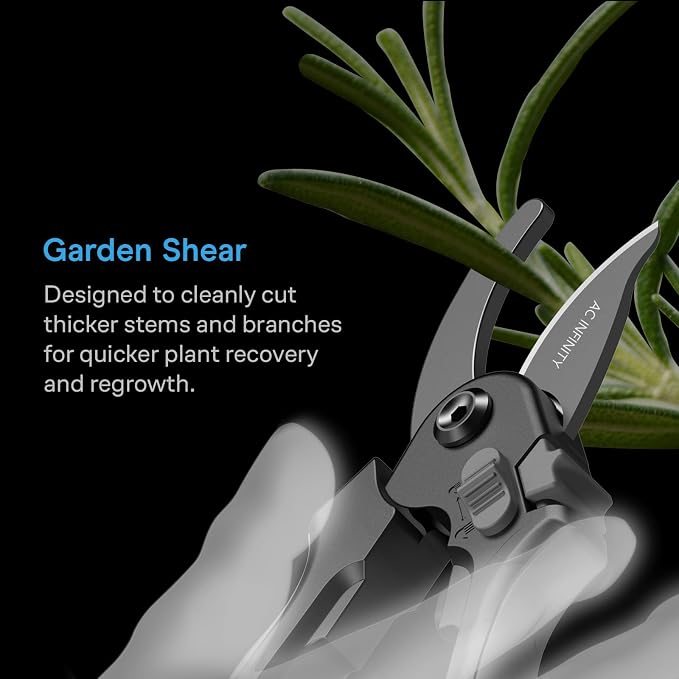 AC Infinity 20cm Professional Bypass Pruning Shear, Medium-Carbon KS5 | Medium-Carbon KS5 Steel Blades with Nonstick Teflon Coating, Tree Trimmer Secateurs for Gardening, Hydroponics, Grow Tents