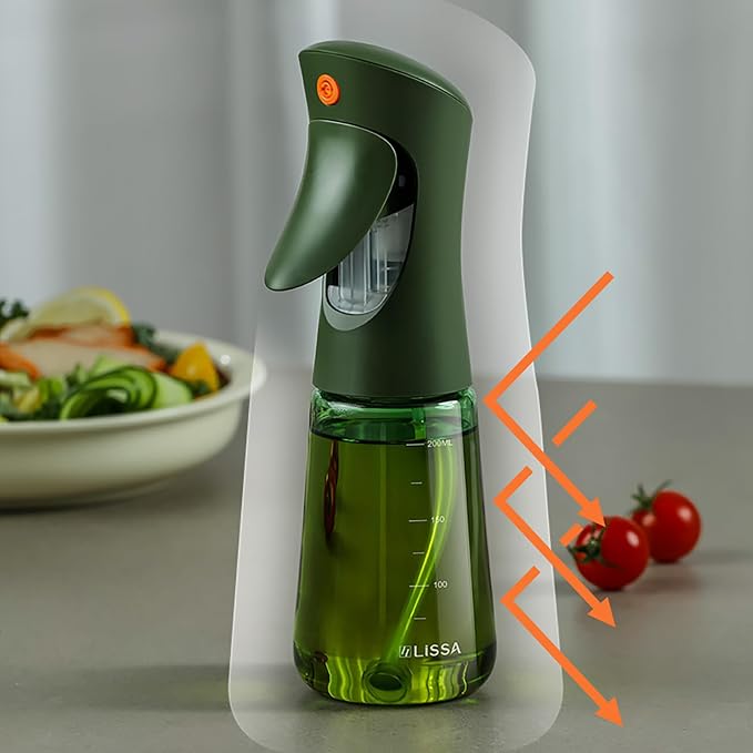 Light-Proof Glass Oil Sprayer For Cooking Air Fryer Salad BBQ,250ml Olive Oil (2)
