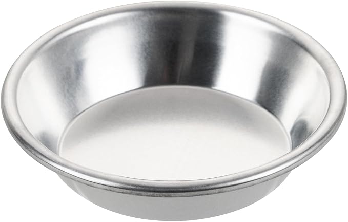 Restaurantware Aluminum Pie Pan 1 Count 4 Inch Round 1 Inch Deep Oven-Friendly Pie Tin, Lightweight Baking Pan, Silver Plate for Quiche, Fruit Pies, Home And Commercial Kitchens