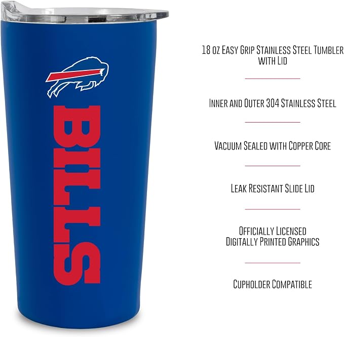 Rico Industries NFL Football Soft Touch, Easy Grip Tumbler