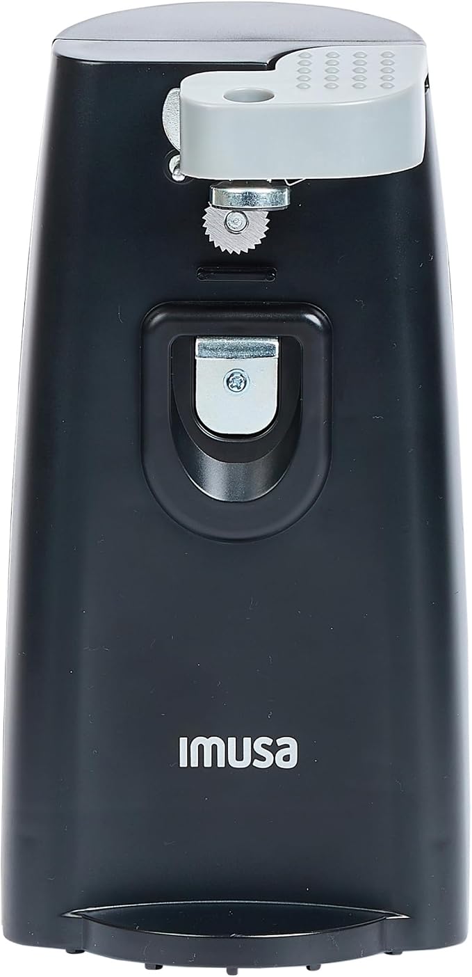 IMUSA Black Electric Can Opener with Bottle Opener & Knife Sharpener