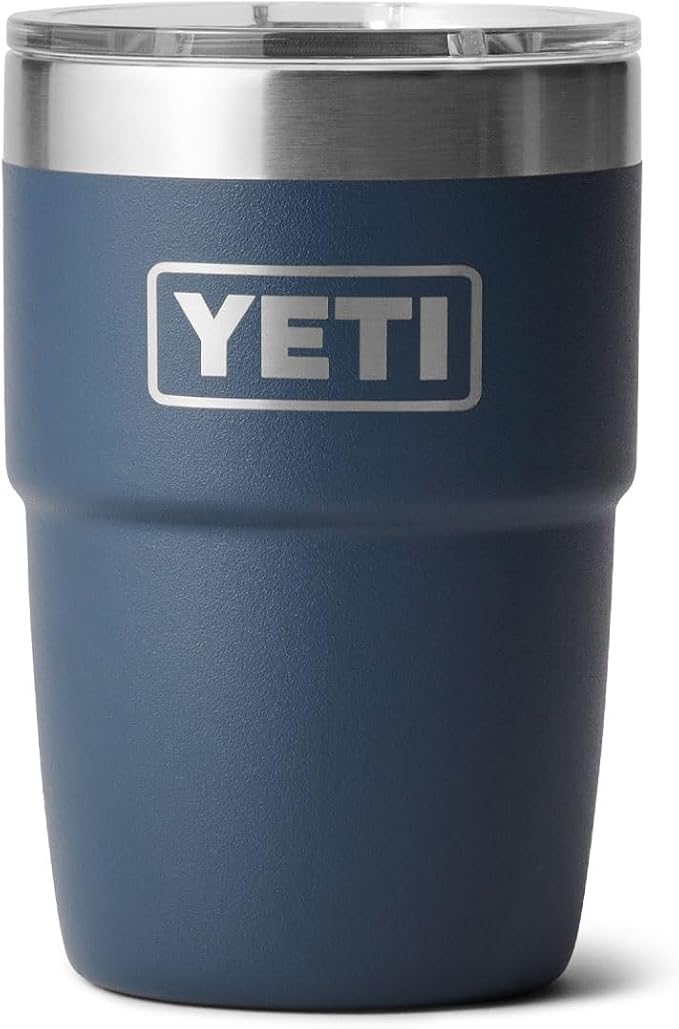 YETI Rambler 8 oz Insulated Coffee Mug with Lid - Stackable Double-Wall Vacuum Insulated Coffee Cup - DuraSip Ceramic Lining - Barista-Friendly Design - Stainless Steel - Dishwasher Safe