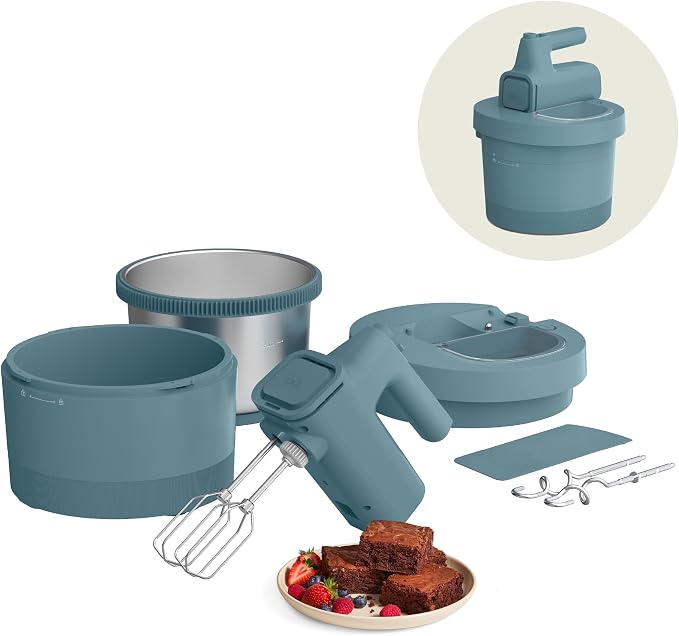 bella 3.5 Qt Hand & Stand Mixer, 2 in 1 Electric Mixer with Bowl, Surf