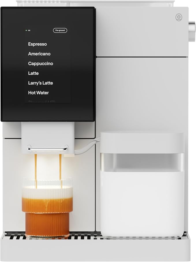 Terra Kaffe TK-02 Super Automatic Espresso Machine - White | App-enabled coffee machine, auto wake & sleep, roaster-approved espresso settings, cappuccino machines for home