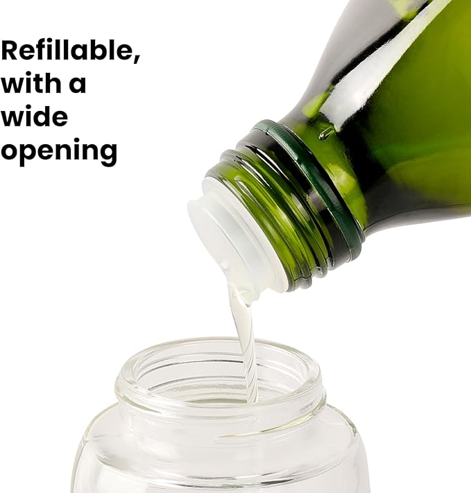oil spray Premium 150ml Glass. Fine Mist Spray Bottle for Air Fryer, Olive Oil, Healthy Nonstick Frying, Commercial & Home Kitchen Use (PS88605)