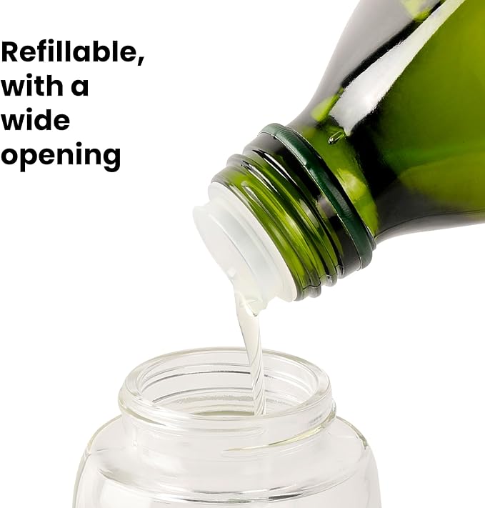 Oil Sprayer for Cooking, Fan Spray, Refillable, Non-Aerosol 6oz