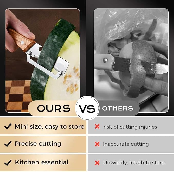 Premium Vegetable Peeler with Wooden Handle and Bottle Opener,Multi-Functional Vegetable Peeler for Kitchen, 2-In-1 Stainless Steel Kitchen Tool, for Fruit Veggie, Includes Bottle Opener (1PCS)