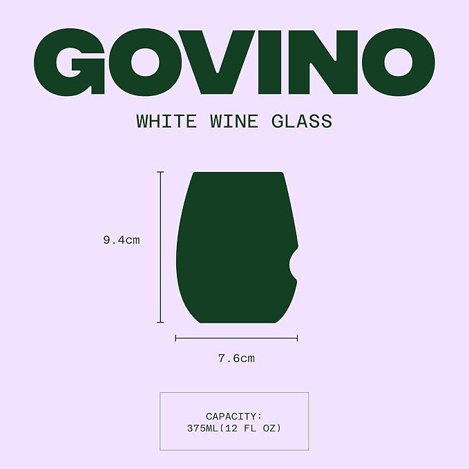 GOVINO Unbreakable Plastic Wine Glasses - Stemless Shatterproof Tritan Glassware, Fancy Cups That Look Like Glass, 12oz, Set of 8