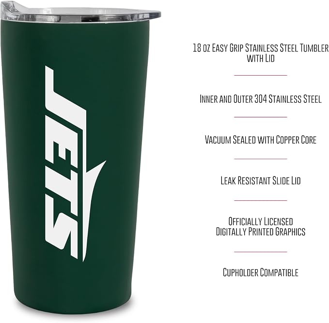 Rico Industries NFL Football Soft Touch, Easy Grip Tumbler