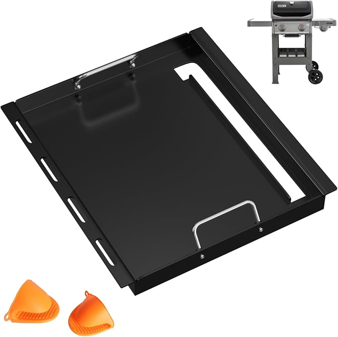 Full Size Spirit 200 Griddle Inserts for Weber GS4 Spirit II & I 200 Series | Fits Spirit 2 Burner E/S 210 220, S-215 Gas Grill Parts, Flat Top Griddle replaces Weber 7637 64815, PFOA-free carbon steel