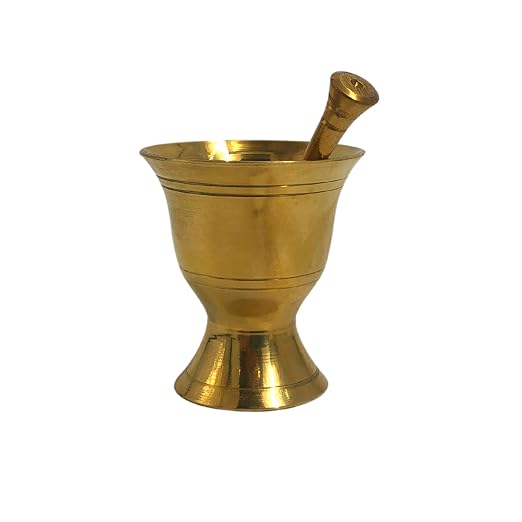 Solid Brass Vintage Mini Size Golden Mortar and Pestle Fully Decorational Kitchen Decor