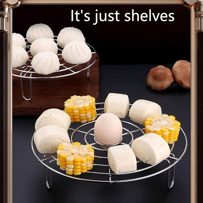 Steam Rack, Heavy Duty Steaming Rack Stand, Stainless Steel Round Steamer Cooling Rack Trivet, Pot Steamer Insert Food Stand, Steaming Cookware Accessories(Size:27.5cm/10.83in)