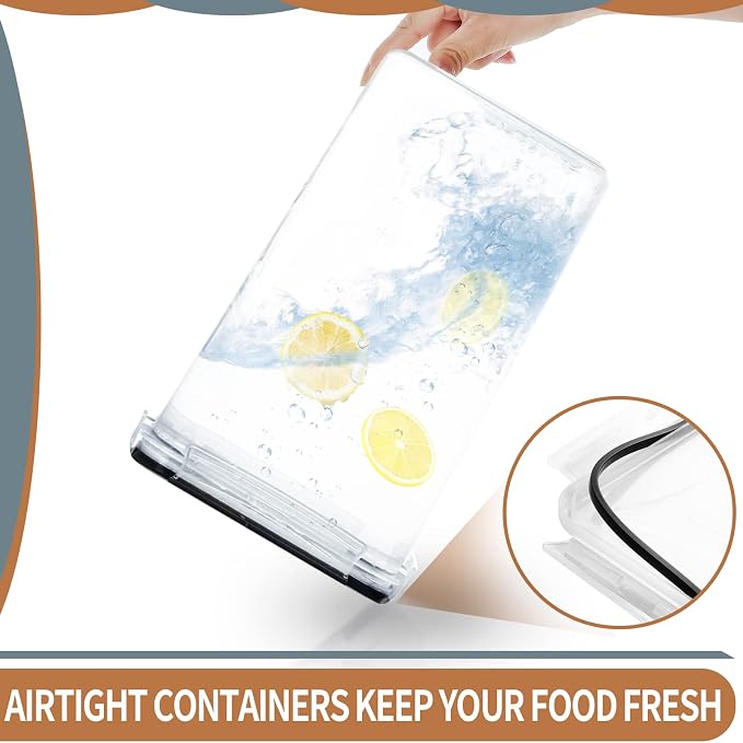4pcs Large Tall Airtight Food Storage Containers with Lids - 6.5L / 5.9qt | BPA Free Pantry Organizers and Storage Containers for Bulk Flour and Sugar Storage, Food Grade Material, 20 Labels & Marker