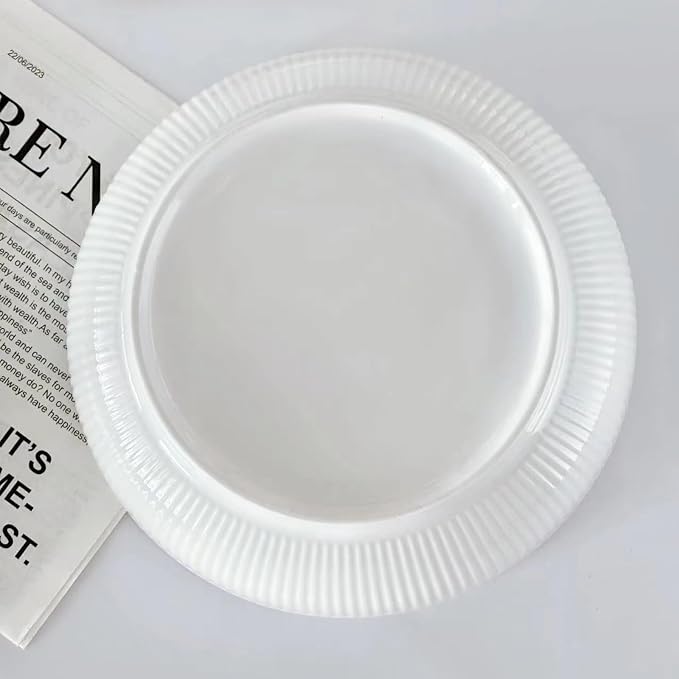 Set of 2 Serving Bowls- 9inch Extra Large Salad Bowls -Porcelain White Serving Bowls for Salad Soup Pasta and Dinner-Large Ceramic Bowl Set for Entertaining