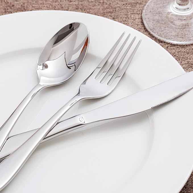 40-Piece Silverware Set for 8,18/10 Premium Stainless Steel Flatware Set, for Home, Restaurant, Wedding and Party Use, Mirror-Polished Cutlery Set, Dishwasher Safe