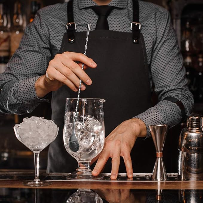 Bar Spoon Cocktail Mixing Stirrers, 2Pcs, 12” Long Handle, Black | 18/8 Stainless Steel, Long Drink Spoons, for Stirring Coffee & Cocktails