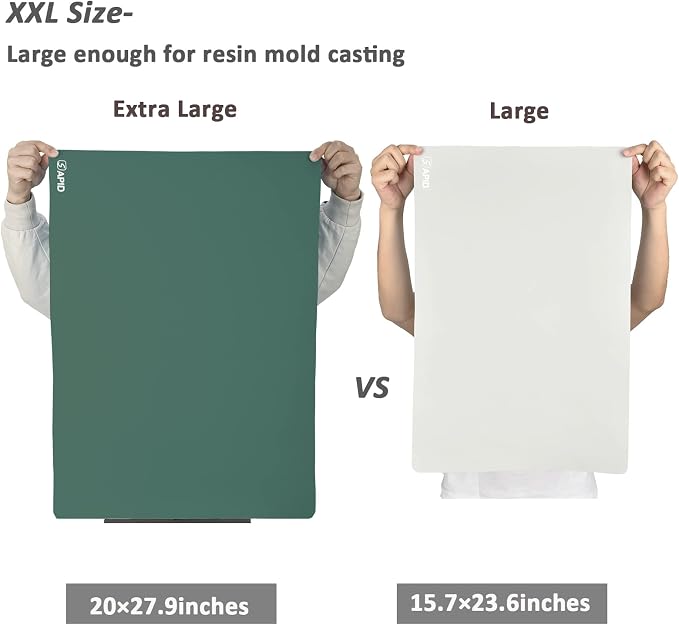 Sapid Large Silicone Sheet for Crafts Silicone Mat for Resin Art Painting | Extra Thick Jewelry Casting Mats, Nonstick Nonslip for Epoxy Resin, Art Paint,Heat-Resistant Counter Mat 20"x27.9" Dark Green