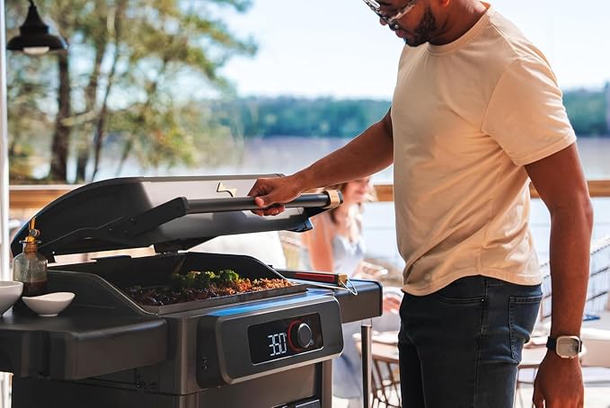 Current® Model G Smart Electric Griddle, Flat Top, Moon Dust | Apartment-Friendly and Weather-Resistant; App-Connected Control from 200°F to 600°F for BBQs, Searing and Roasting.